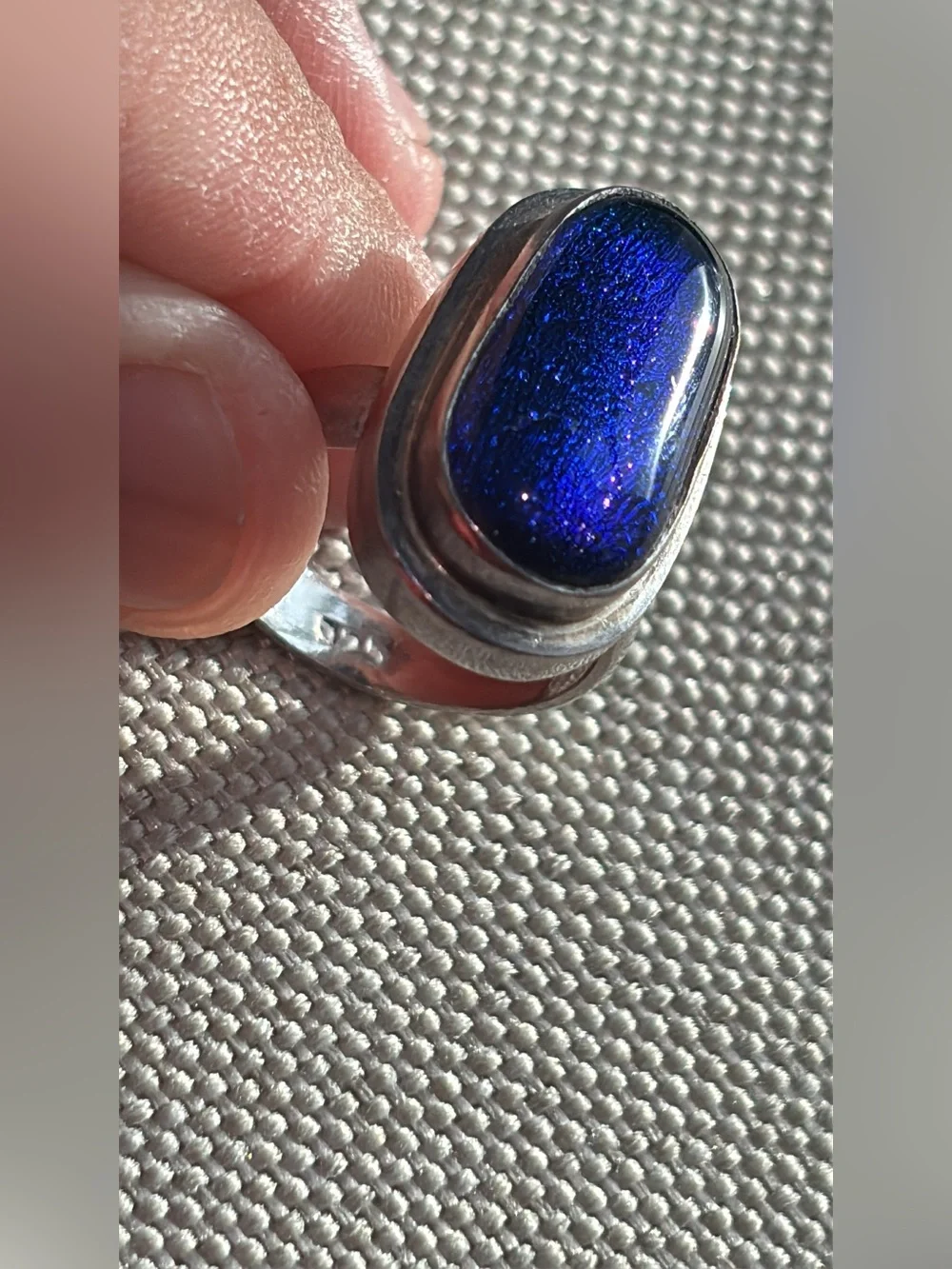 Sterling Silver Glass Ring